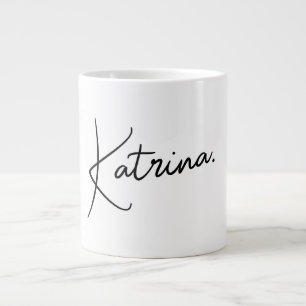 Modern Minimalist Handwritten Name 20oz Jumbo Large Coffee Mug