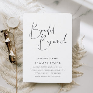 Modern Minimalist Handwritten Script Bridal Brunch Invitation