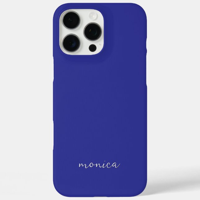 Modern Minimalist Handwritten Script Deep Blue Case-Mate iPhone Case (Back)