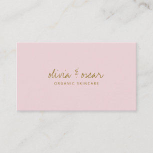 Modern Minimalist Handwritten Script Pastel Pink Business Card