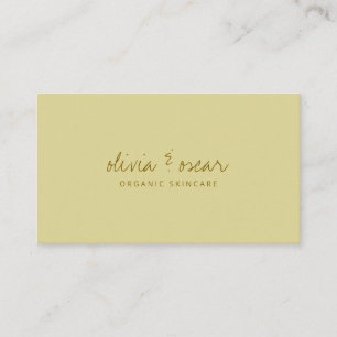 Modern Minimalist Handwritten Script Pastel Yellow Business Card