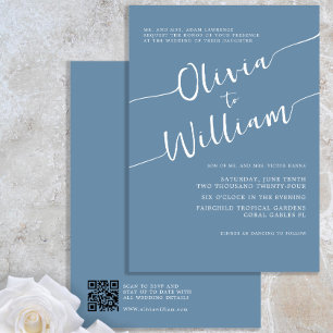 Modern Minimalist Handwritten Script Periwinkle Invitation