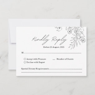 Modern Minimalist Handwritten Script Wedding RSVP Card