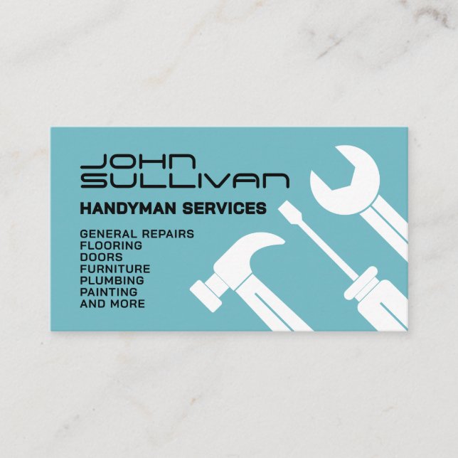 Modern minimalist handyman Business Card (Front)