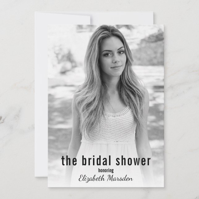 Modern Minimalist Happening Photo Bridal Shower Invitation (Front)