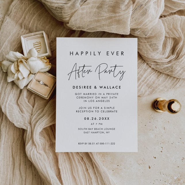 Modern Minimalist Happily ever after party Invitation (Creator Uploaded)