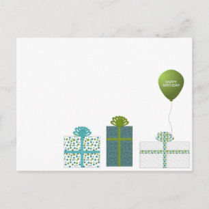 Modern Minimalist Happy Birthday Postcard