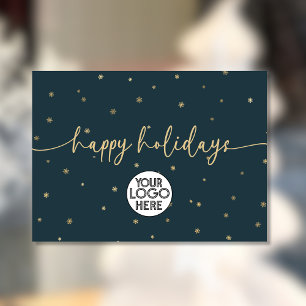 Modern Minimalist Happy Holidays Business Logo  Window Cling
