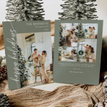 Modern Minimalist Happy Holidays  Photo Collage 