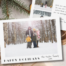 Modern Minimalist Happy Holidays Photo