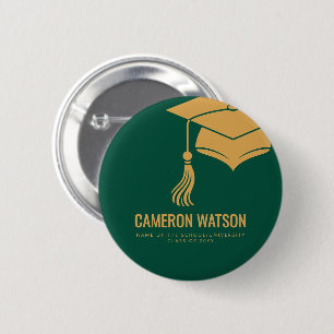 Modern Minimalist Hat and Tassel Graduation 6 Cm Round Badge