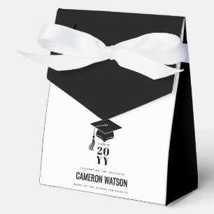 Modern Minimalist Hat and Tassel Graduation Favor Favour Box