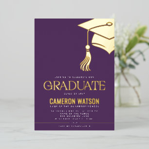 Modern Minimalist Hat and Tassel Graduation Party