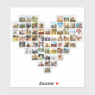 Modern Minimalist Heart Shaped Photo Collage