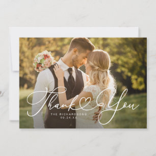 Modern Minimalist Heart Wedding Thank You Cards