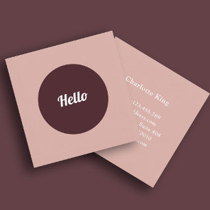 Modern Minimalist Hello Circle Business Card