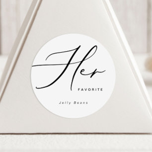 Modern Minimalist Her Favourite Favour Round Stick Classic Round Sticker