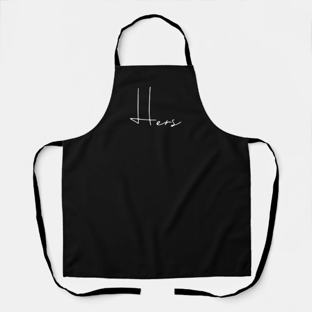 Modern minimalist Hers for her Apron (Front)