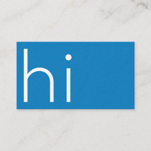 Modern minimalist HI - my name is design - aqua Business Card