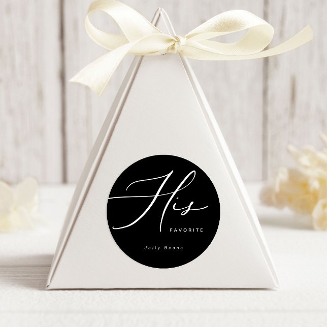Modern Minimalist His Favourite Favour Round Stick Classic Round Sticker (Creator Uploaded)