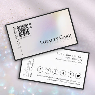 Modern Minimalist Holographic silver Loyalty Card