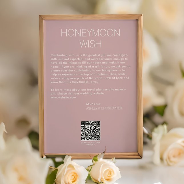 Modern Minimalist Honeymoon Fund Wedding Poster (Creator Uploaded)