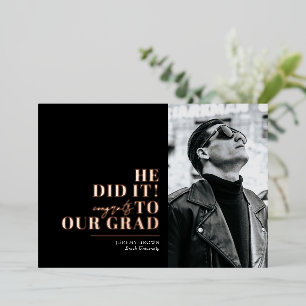 Modern Minimalist Horizontal 3 Photos Graduation