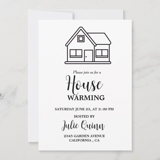 Modern Minimalist House warming Party  Invitation (Front)