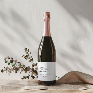 Modern Minimalist Housewarming Party Gift Wine Label