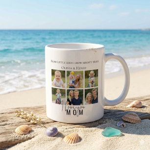 Modern Minimalist "I Love You Mum" Photo Collage Coffee Mug