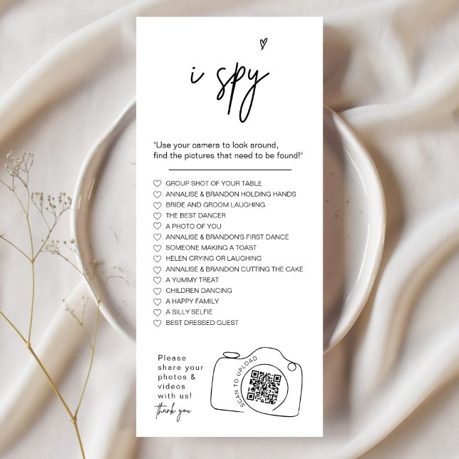 Modern Minimalist I spy wedding game Share photos  Menu (Creator Uploaded)