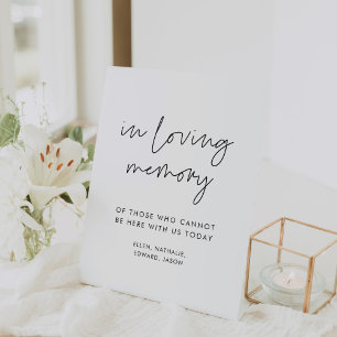 Modern Minimalist In loving memory Pedestal Sign
