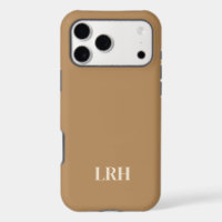 Modern Minimalist Initial Camel Brown Monogram