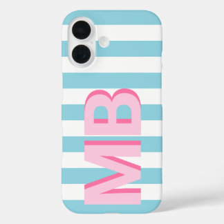 Modern Minimalist Initial Monogram iPhone 16 Case