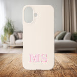 Modern Minimalist Initial Monogram iPhone 16 Case<br><div class="desc">Create your own personalised iPhone Case with custom initial name in modern minimalist typography. Available in a variety of colours and styles.</div>
