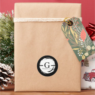 Modern Minimalist Initial Monogram Letter G Classi Classic Round Sticker