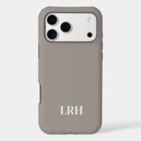 Modern Minimalist Initial Mushroom Grey Monogram