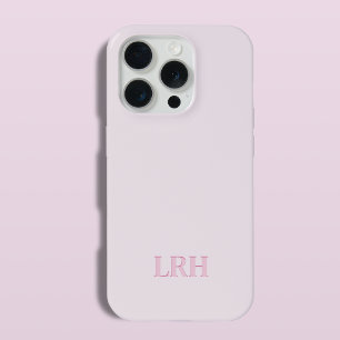 Modern Minimalist Initial Pink Monogram iPhone 15 Pro Case