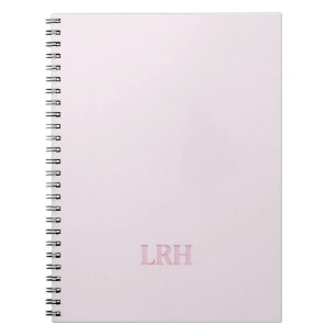Modern Minimalist Initial Pink Monogram Notebook