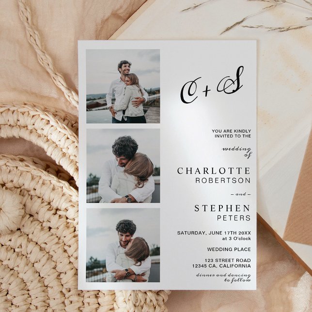Modern minimalist initials photo budget wedding (Creator Uploaded)