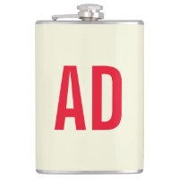 Modern Minimalist Initials Red Monogram Beige