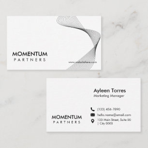 Modern Minimalist Innovation Company Sleek White Business Card