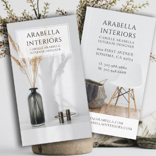 Modern Minimalist Interior Designer  Business Card