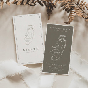 Modern Minimalist Ivory/Neutral Salon & Spa Business Card