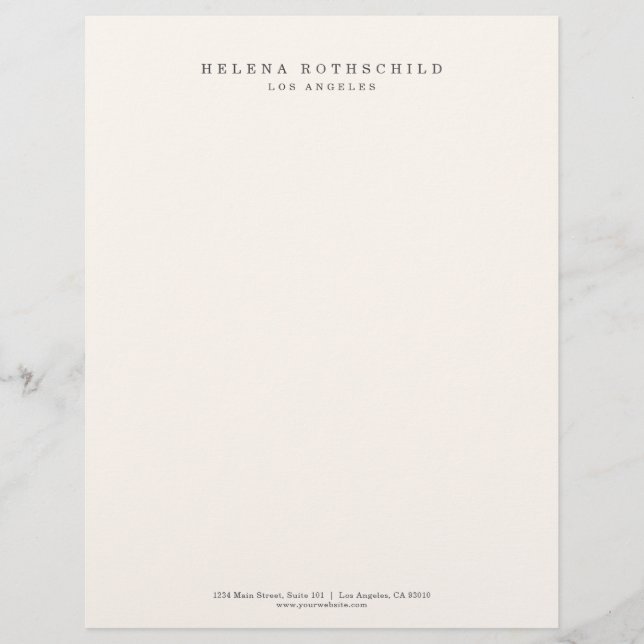 Modern Minimalist Ivory Professional Business Custom Letterhead (Front)