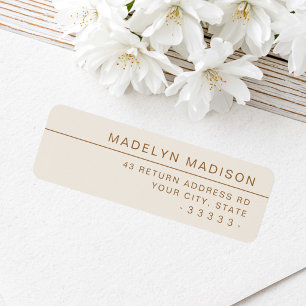 Modern minimalist ivory return address