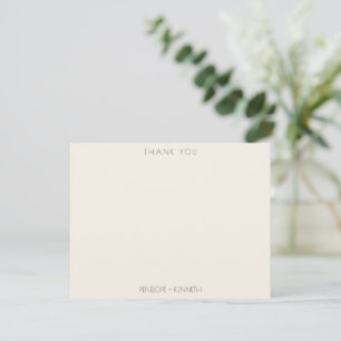 Modern Minimalist Ivory Wedding Personalised Names Thank You Card
