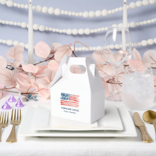Modern & Minimalist July 4th Watercolor Flag Favour Box