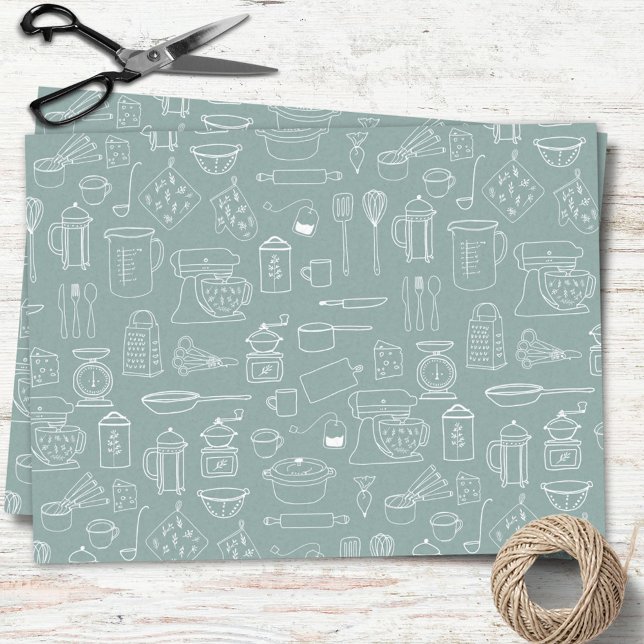 Modern Minimalist Kitchen Cooking Utensils Tissue Paper (In situ)
