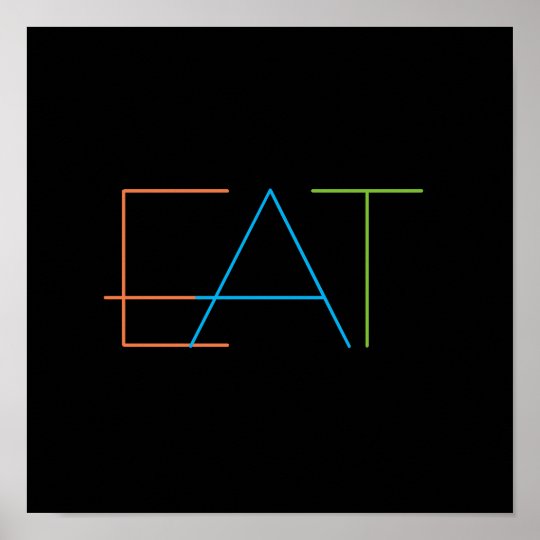 Modern Minimalist Kitchen Wall Art Poster Eat Zazzle Co Uk